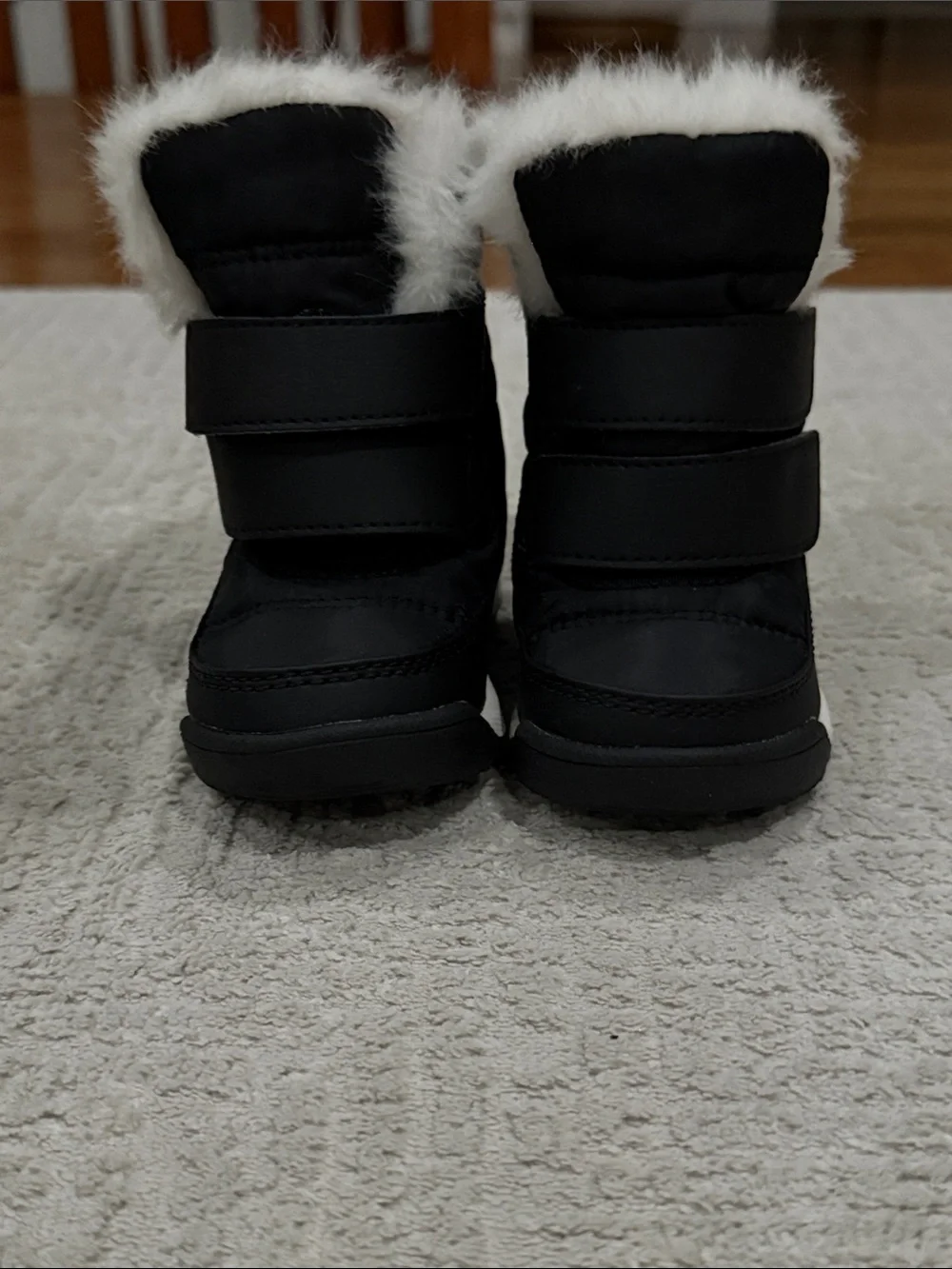 Sorel Toddler Black Faux-Fur Trim Winter Boots